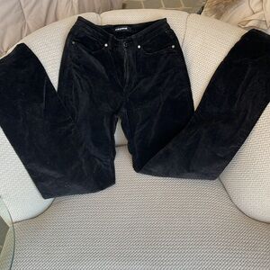 Cambio Crushed Velvet Jeans Black